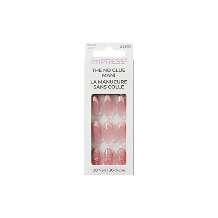 Kiss imPRESS Glow Muse Press-On Nails 30 Count Pink Almond Shape