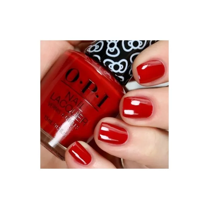 Opi A Kiss On The Chic L05 Hello Kitty 2019 Red Creme Nail Lacquer Polish 15ml