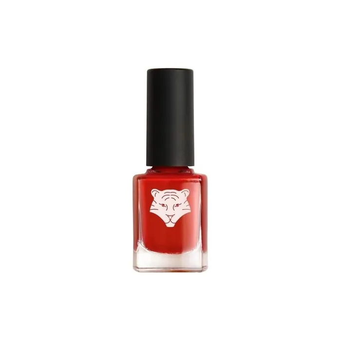 ALL TIGERS Vegan & Natural Nail Polish - Orange Red Color 206 Earn Your Stripes - Long-Lasting Shine with Natural & Organic Ingredients