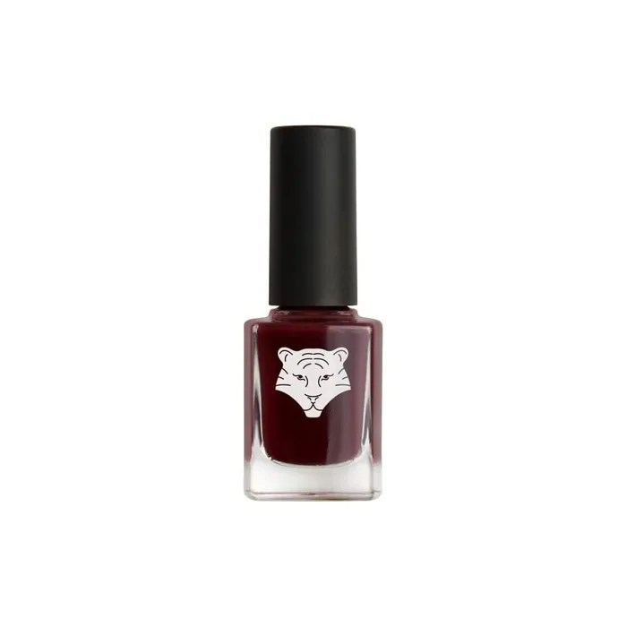 ALL TIGERS Vegan & Natural Nail Polish - Night Red Color 208 Weather The Storm - Long-Lasting Shine with Natural & Bio-Sourced Ingredients