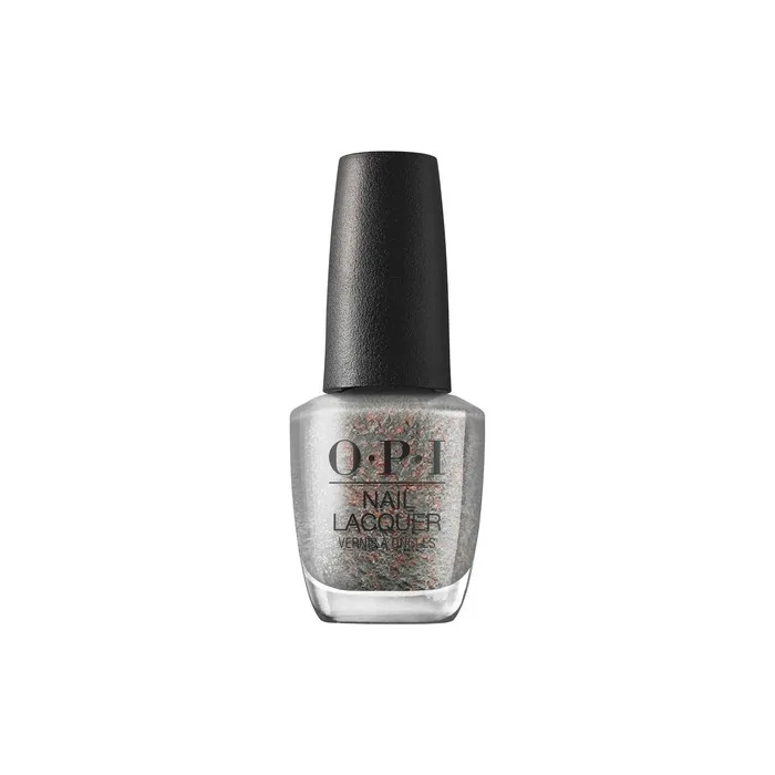 OPI Nail Lacquer Opaque Shimmer Finish Metallic Gray & Gold Nail Polish 0.5 fl oz
