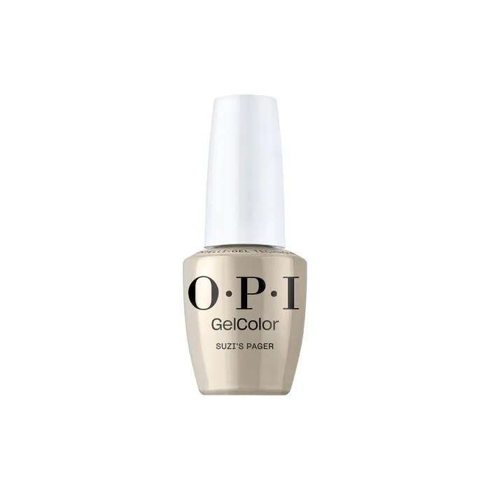 OPI GelColor Suzi's Pager Opaque Dark Neutral Gray Creme UV Cure Gel Nail