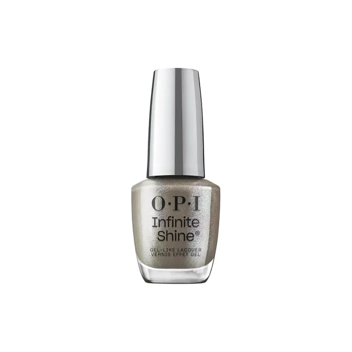 OPI Infinite Shine Belly Button Bling Semi-Sheer Dark Soft Grey Silver Shimmer