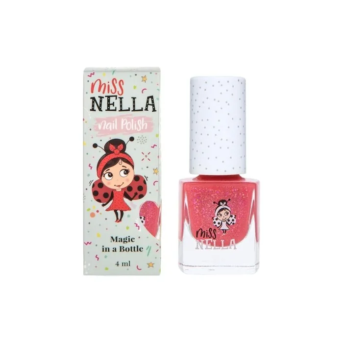 Miss Nella Sugar Hugs Safe Pink Glitter Nail Polish for Kids Non-Toxic