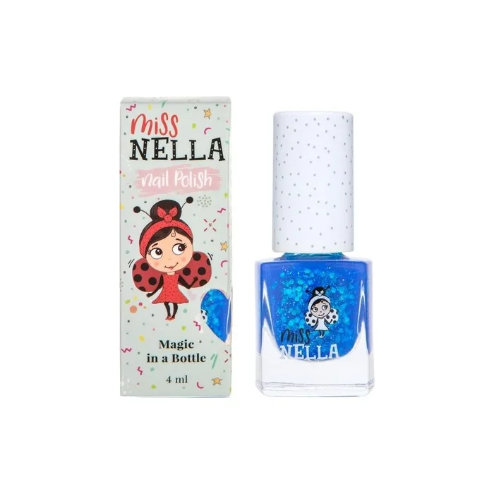 Miss Nella Cool Kid Safe Dark Blue Nail Polish for Kids Non-Toxic Odor Free Formula for Children and Toddlers Natural Water Based Easy Peel Off