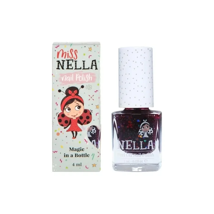 Miss Nella Secret Diary Safe Dark Plum Nail Polish for Kids Non-Toxic Odor Free Formula Natural Water Based Easy Peel Off