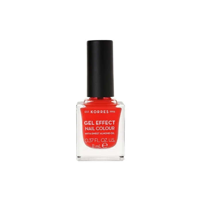 KORRES Sweet Almond Nail Colour 45 Coral Vegan Nail Polish with Gel Effect 11ml
