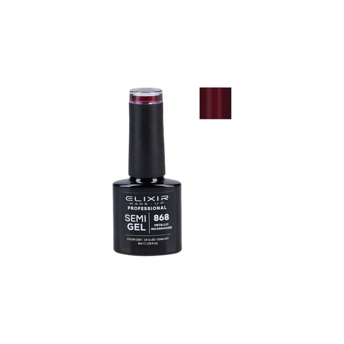 Elixir Hybrid Nail Polish 868 Metallic Incarnadine 8ml