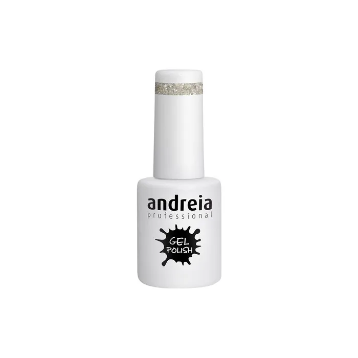 Andreia Semi-Permanent Nail Gel Polish Colour 254 Silver Glitter 10.5ml