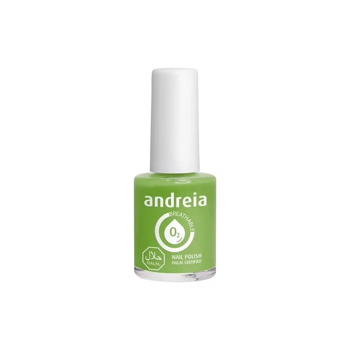 Andreia Halal Breathable Nail Polish Varnish Water Permeable B10 Green Shades of Blue 10.5ml