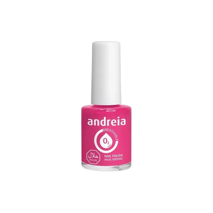 Andreia Halal Breathable Nail Polish Glossy Water Permeable Vegan and Cruelty-Free 10.5ml B8 Pink