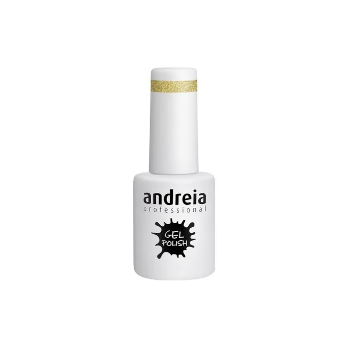 Andreia Semi-Permanent Nail Gel Polish Colour 260 Translucent Gold Glitter 10.5ml
