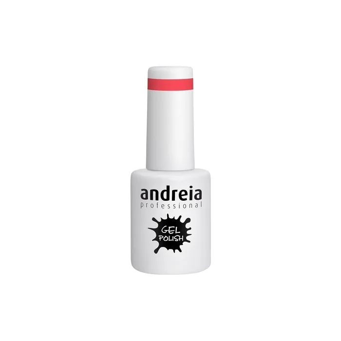 Andreia Semi-Permanent Nail Gel Polish for UV/LED Lamp Intense Shine and 4 weeks Lasting French Manicure Nail Gel Varnish Colour 265 Neon Red 10.5ml