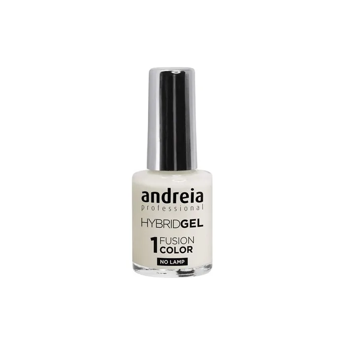 Andreia Professional Hybrid Gel Nail Polish Fusion Color H3 White - No Lamp Required Long Lasting and Easy Removal