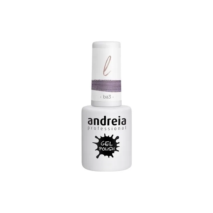 Andreia Semi-Permanent Nail Gel Polish for UV/LED Lamp Intense Shine and 4 weeks Lasting Varnish Colour BA3 Pink Glitter 10.5ml