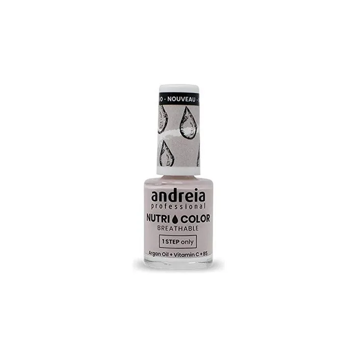 Andreia Professional NutriColor Breathable Nail Polish Vegan and Cruelty-Free Nail Art Polish with Long-Lasting Glossy Finish Color NC4 Purple 10.5ml