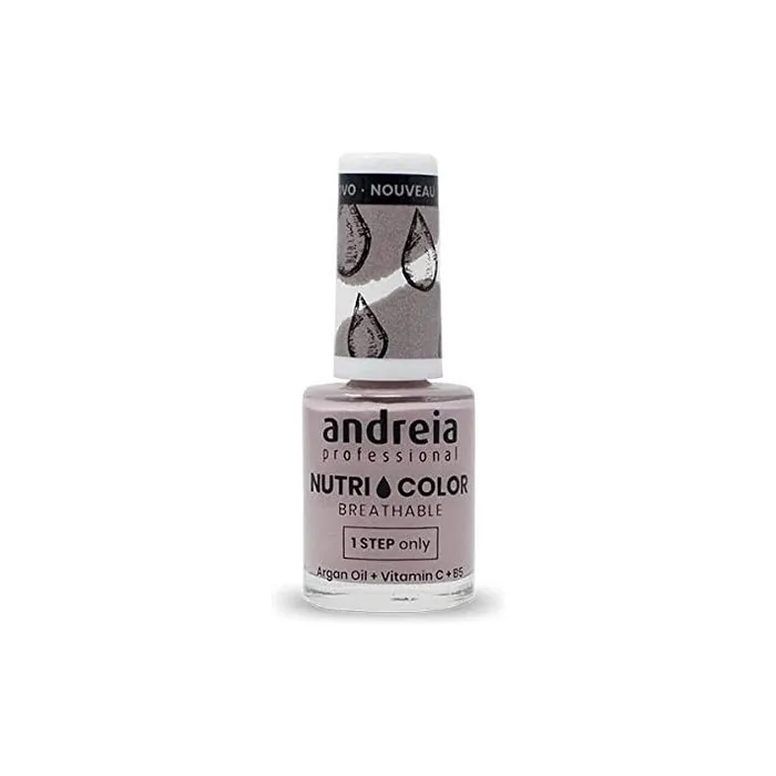 Andreia Professional NutriColor Breathable Nail Polish Vegan and Cruelty-Free DIY Nail Art with Long Lasting Gloss Finish Colour NC6 Purple 10.5ml