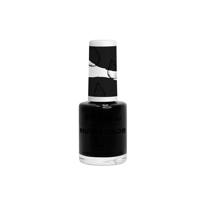Andreia Professional NutriColor Breathable Nail Polish Vegan and Cruelty-Free DIY Nail Art with Long Lasting Gloss Finish Colour NC26 Black 10.5ml
