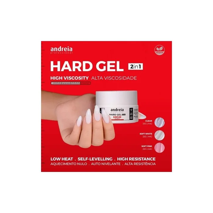 Andreia Hard Gel 2-in-1 Soft Pink 22g High Viscosity Vegan