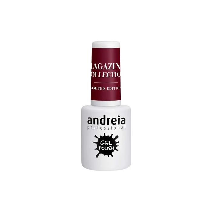 Andreia Semi-Permanent Nail Gel Polish for UV/LED Lamp Intense Shine and 4 weeks Lasting French Manicure Nail Gel Varnish Magazine Collection Colour MZ1 Bordeaux 10.5ml