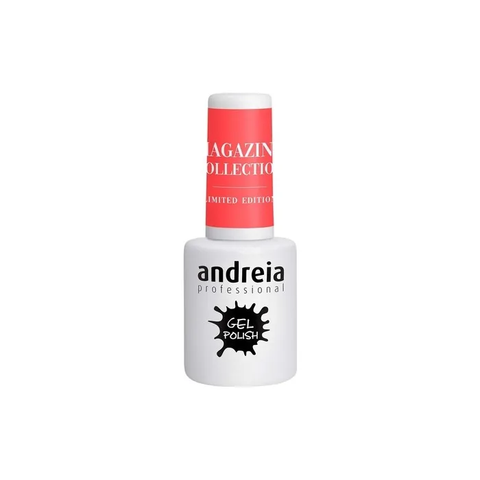 Andreia Semi-Permanent Nail Gel Polish for UV/LED Lamp Intense Shine and 4 weeks Lasting Varnish Magazine Collection MZ3 Neon Coral 10.5ml