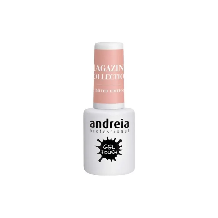 Andreia Semi-Permanent Nail Gel Polish for UV/LED Lamp Intense Shine and 4 weeks Lasting French Manicure Nail Gel Varnish Magazine Collection Colour MZ4 Light Nude 10.5ml