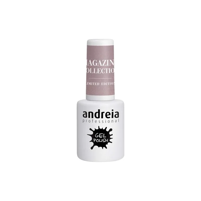 Andreia Semi-Permanent Nail Gel Polish for UV/LED Lamp Intense Shine and 4 weeks Lasting French Manicure Nail Gel Varnish Magazine Collection Colour MZ6 Grey Nude 10.5ml