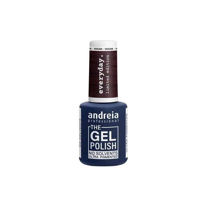 Andreia Professional The Gel Polish Solvent Free Gel Limited Collection Color ED6 Metallic Brown with Coppery Shift