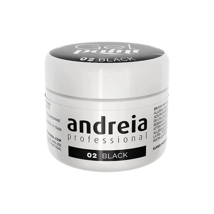 Andreia Professional Nail Art Design Gel Paint Pots 4g 02 Black