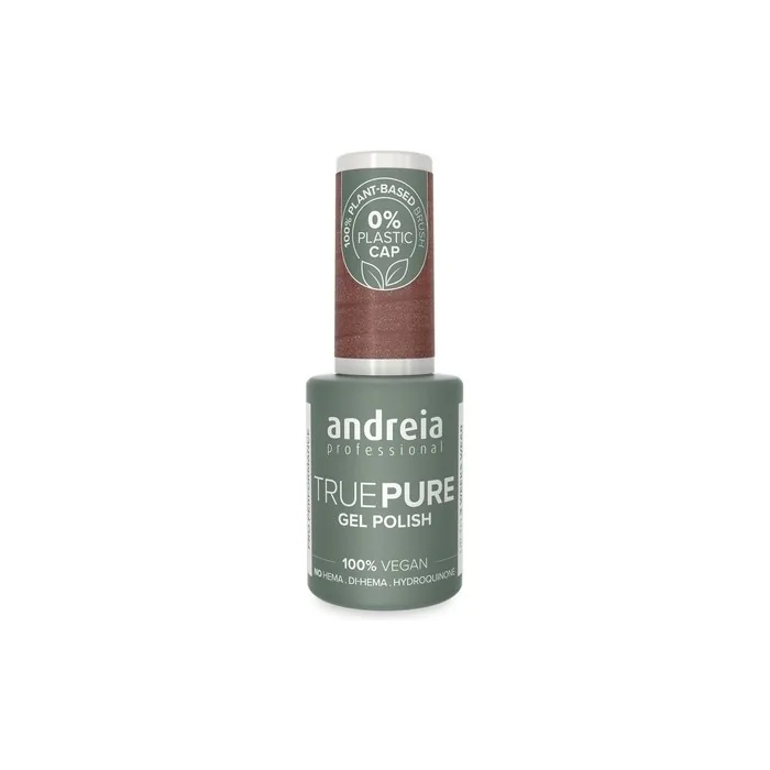 Andreia Professional Hema Free Gel Polish True Pure 21 Free and 100% Vegan for Sensitive Nails Colour T32 Brown with Gold Shimmer 10.5ml