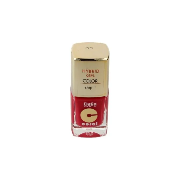 Delia Cosmetics Coral Hybrid Gel Nail Polish No. 35 Coral Red 11ml