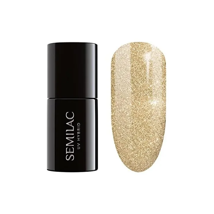 Semilac 037 UV Hybrid Nail Polish Gold Disco 7ml