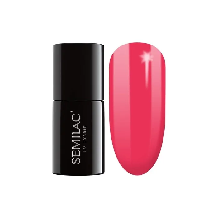 Semilac UV Nail Polish Neon Color 042 Neon Raspberry 7ml - UV LED Nail Polish for Intense and Long-Lasting Colorful Nails