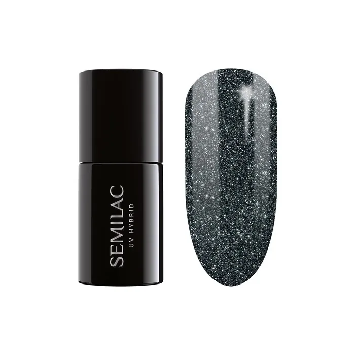 Semilac UV Nail Polish Starlight Night Black Color 096 7ml