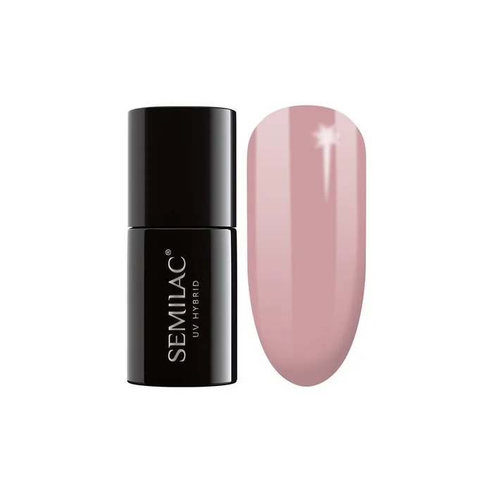 Semilac UV Nail Polish Creamy Muffin Beige Color 136 7ml - Intensive and Long-Lasting Color for Fingernails