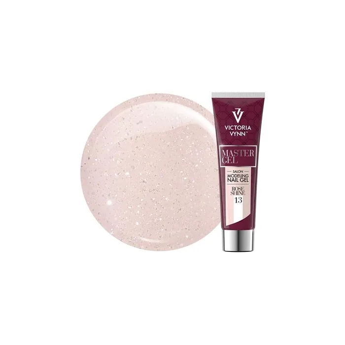 Victoria Vynn Master Gel Uv Led Acrylic Glitter Gel For Nail Modeling And Manicure Extensions 13 Rose Shine 60g