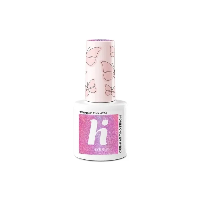 Hi Hybrid Twinkle Pink Semi-Permanent UV Gel Nail Polish 5ml - Lasts 2-3 Weeks with Ultra-Shine Finish - Manicure and Nail Art