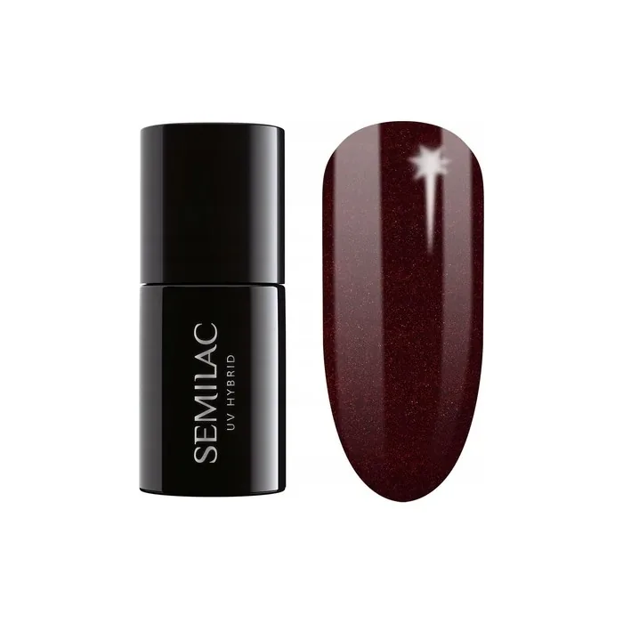 Semilac 393 Sparkling Black Cherry Nail Uv Gel Polish 7ml