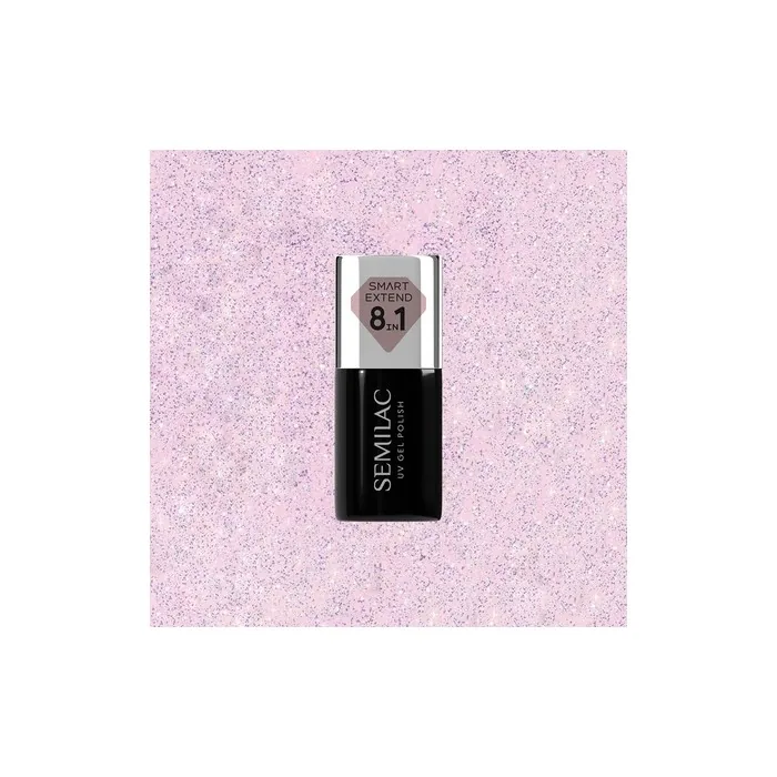 Semilac Smart Extend Hybrid Nail Polish Glitter Delicate Pink No 806 7 Ml