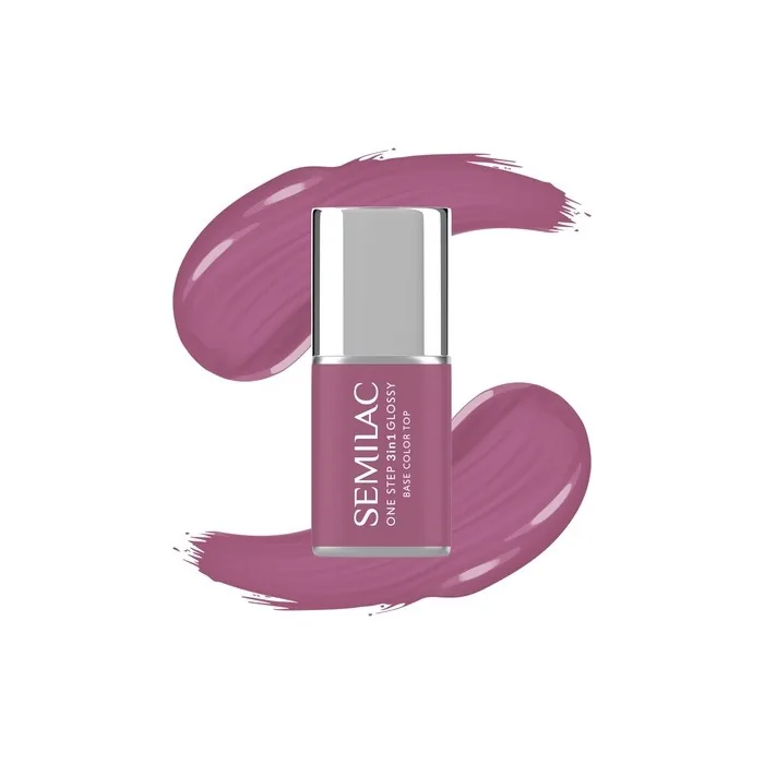 Semilac One Step Glossy 3in1 Hybrid Nail Polish S205 Purple Beige 7 Ml