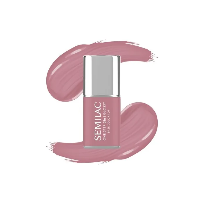 Semilac One Step Glossy 3in1 Hybrid Nail Polish S201 Earth Pink 7 Ml