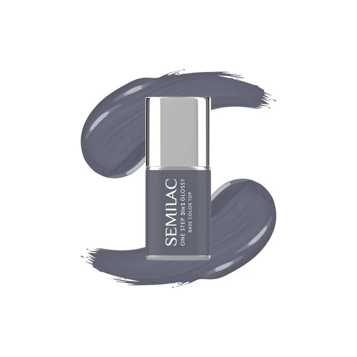 Semilac One Step Glossy 3in1 Hybrid Nail Polish S185 Stone Grey 7 Ml