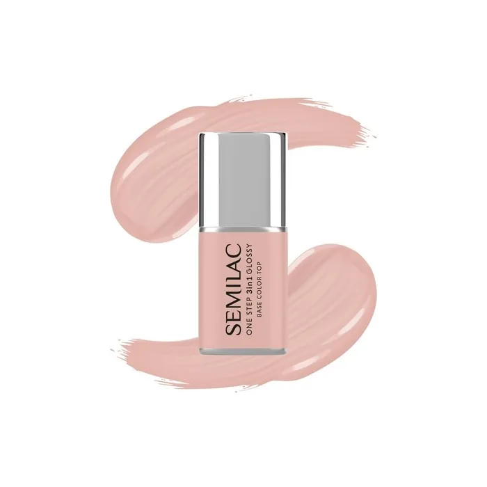 Semilac One Step Glossy 3in1 Hybrid Nail Polish S450 Light Peach 7 Ml