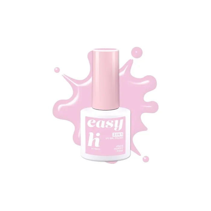 Hi Hybrid Hi Hybrid Easy 3 In 1 Hybrid Nail Polish No 604 Happy Pink 5 Ml