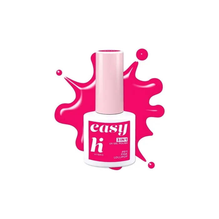 Hi Hybrid Hi Hybrid Easy 3 In 1 Hybrid Nail Polish No 611 Pink Lollipop 5 Ml