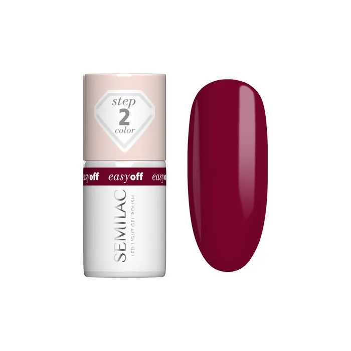 Semilac Easy Off Hybrid Nail Polish Led Light Cherry Coke 7 Ml