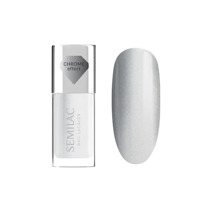 Semilac Nail Lacquer Classic Nail Polish 115 Silver Chrome 9 Ml