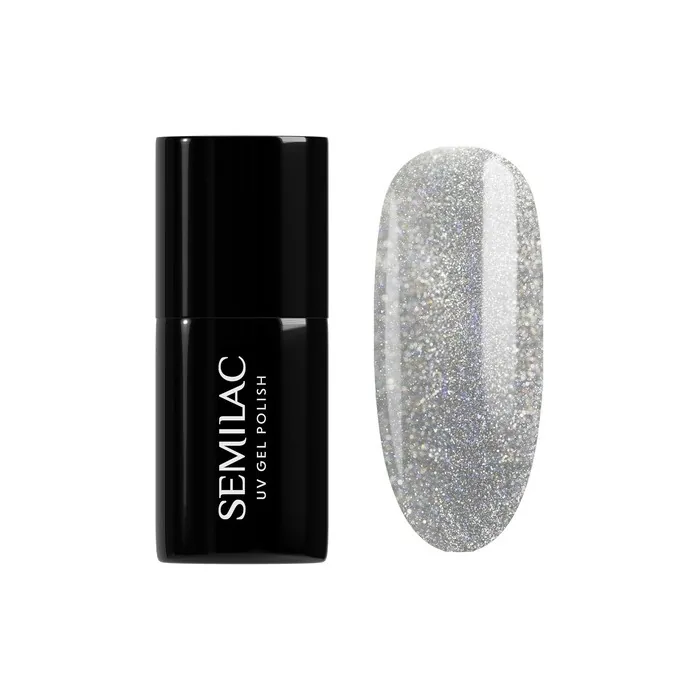 Semilac UV Nail Polish 961 Magnetic Flash 7ml Silver Cat Eye Effect