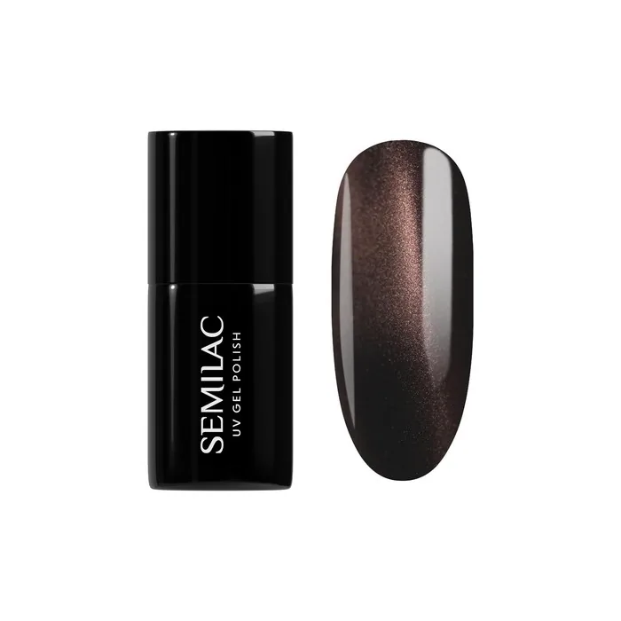 Semilac UV Nail Polish 965 Chocolate Gloss 7ml Deep Brown with Warm Tones
