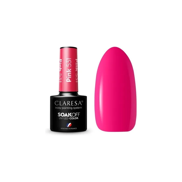 Claresa UV LED Nail Polish Collection Hybrid Manicure Soak Off - 5ml Pink Color No. 531
